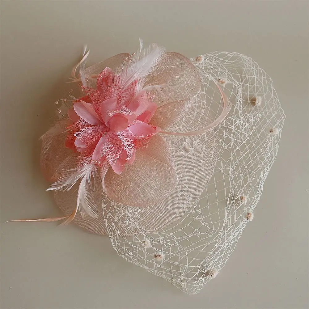 Flower Mesh Retro Hairclip Hat Fashion Bridal Headdress Cocktail Party Fascinators Top Hat Wedding Stewardess Top Hats