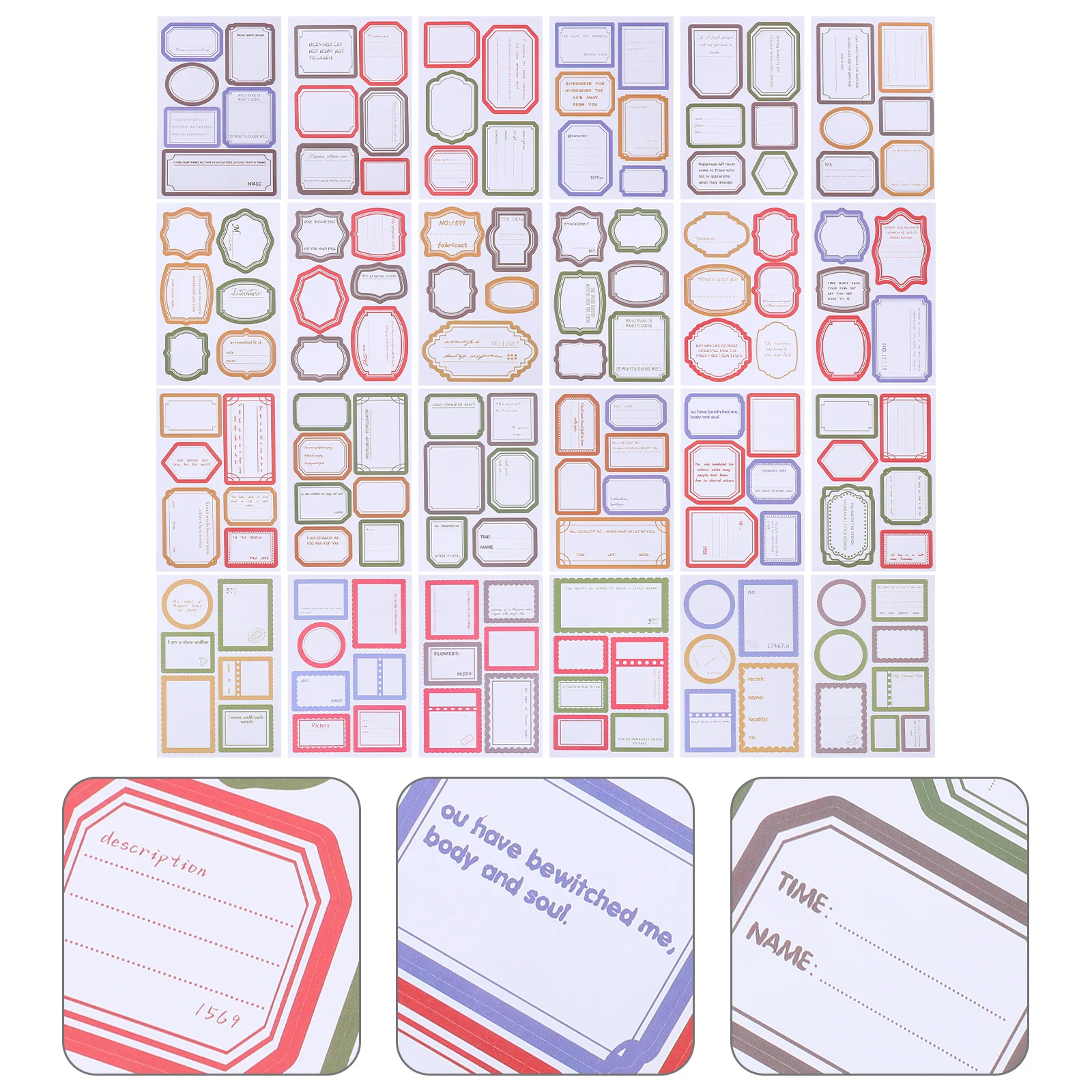 

24 Pcs Handbook Stickers Note Pads Label Artistic Self-stick Memo Post Stickie Cute Stationary