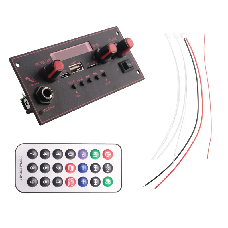 ELECT-2X Amplifier Board 2 X 10W Bluetooth Mp3 Decoding Board Trolley Audio Player Car Bluetooth Module Accessories,B