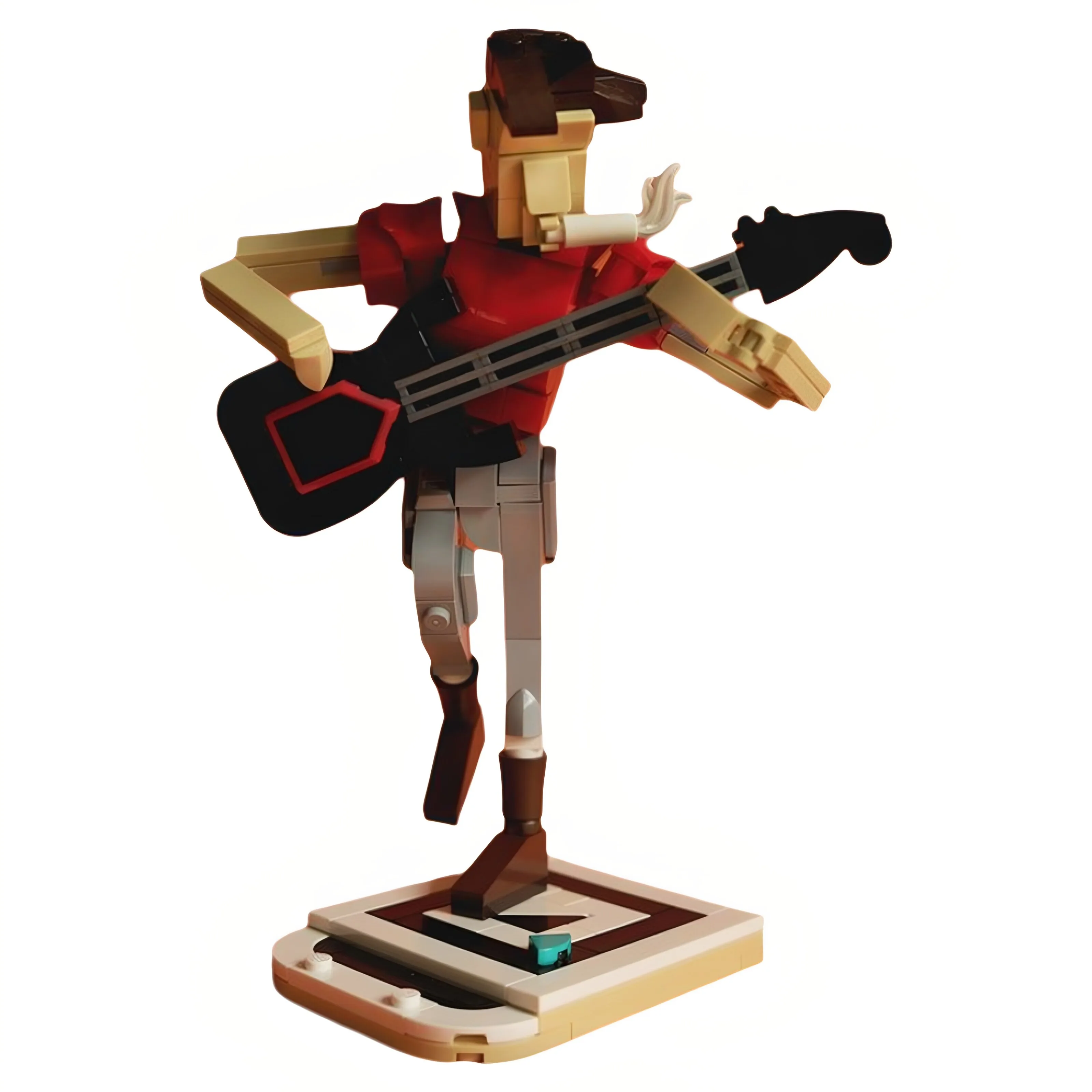 MOC Jazz Club Trombone Operator Violinist Guitarist Building Blocks Model Bricks Amy Winehouse Blue Brick Assembled Toy Gift