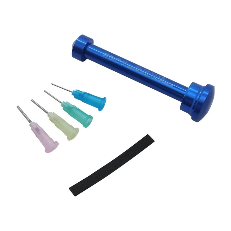 Dispenser di siringhe manuali in lega di alluminio strumento a stantuffo paste di flusso di saldatura Booster per maschera di saldatura UV spingiolio per saldatura a inchiostro