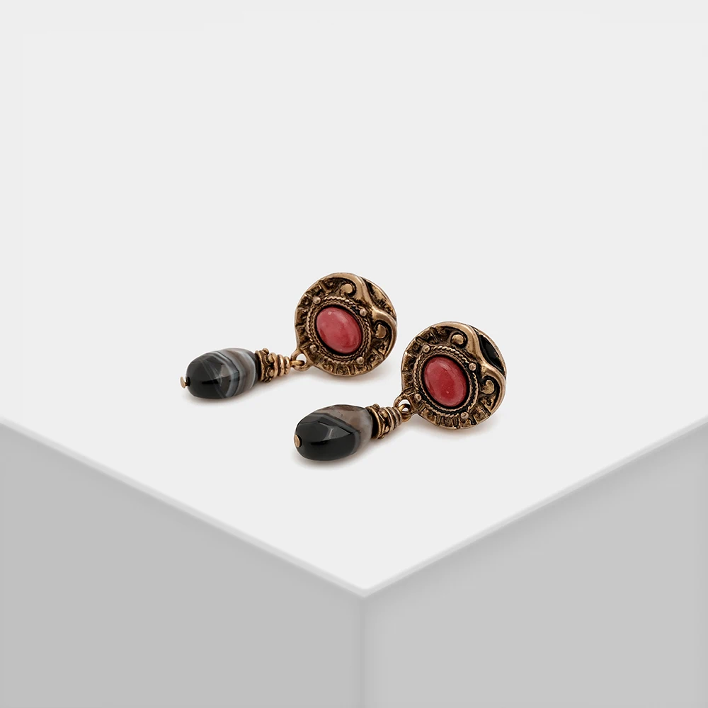 Amorita Boutique Vintage collection natural stone earrings for women.