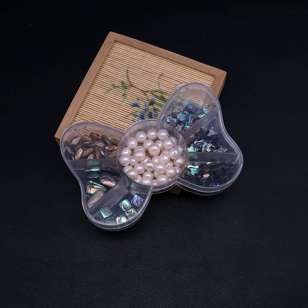 2 قطعة صناديق تغليف المجوهرات البلاستيكية الشفافة متعددة الأقسام على شكل قوس لتخزين وعرض خرزة صغيرة مختلفة