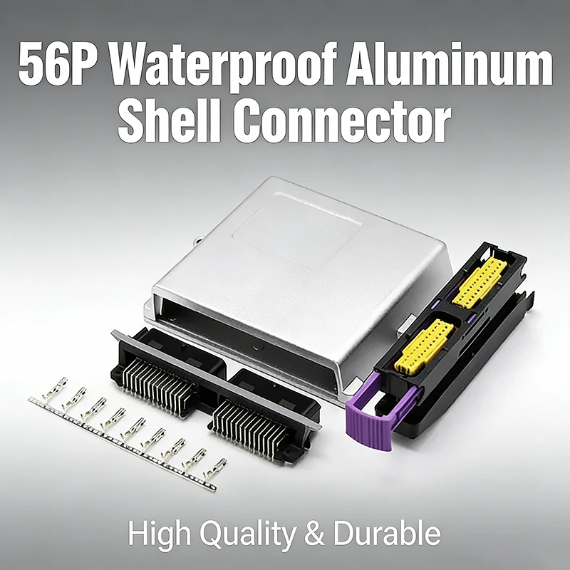 Aluminum ECU Enclosure 56Pin IP67 Waterproof – Compatible with 211PL562L0011 / 211PC562S0009 for Car Oil/Gas Control Computer