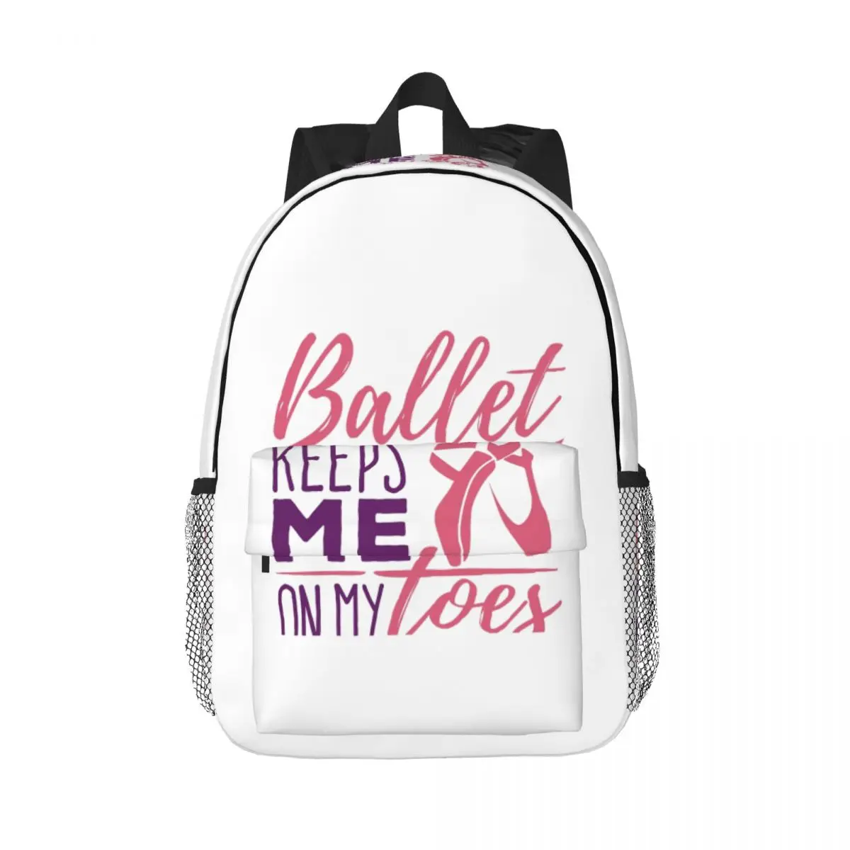 Ballet Dance Makes Me Free Ballerina Dancer Backpack Daypack Boys Girls BookBag Shoulder Bags for Men Women Children School Bag