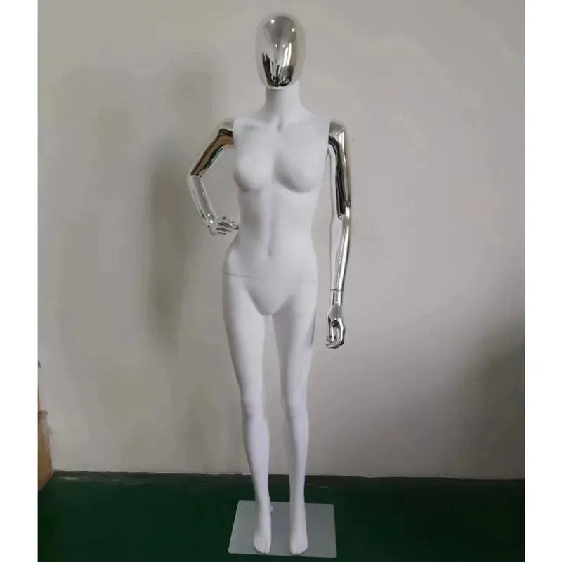 Electroplated Plastic Full Body Mannequin Female Dummy Model for Clothing Store Display Rack Tabletop Prop Simulated Human