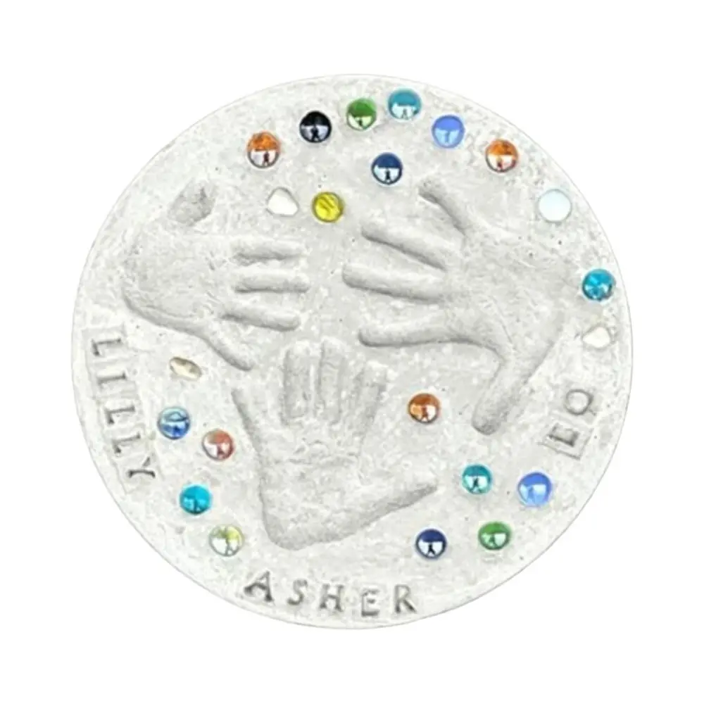 DIY Handprint Stepping Stone Kit Includes Stamp Set Craft Kit Handprint Gift Kit Includes Colored Stones