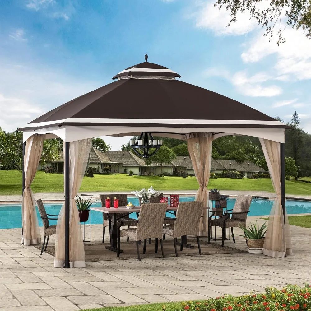 Thelma 10.5 x 13 ft. 2-Tier Steel Gazebo