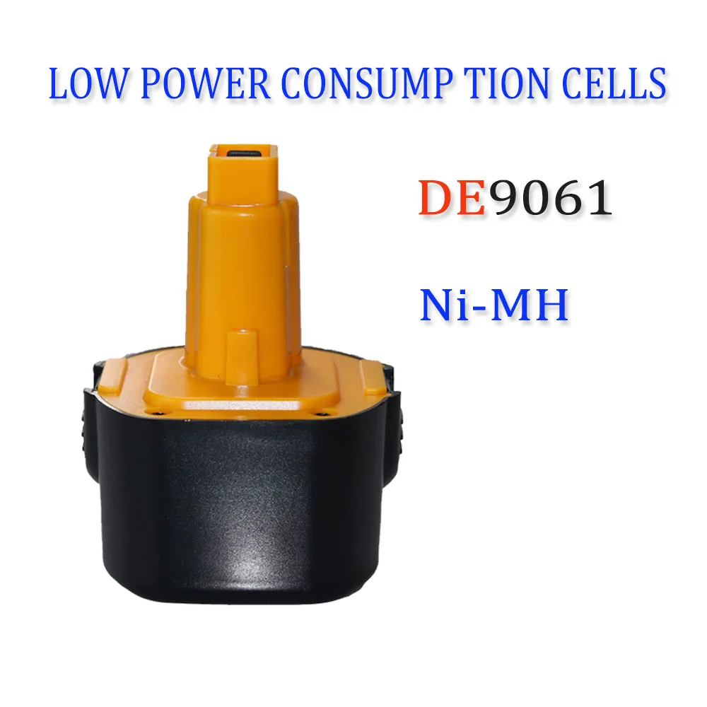 Replacement battery ni-mh 9.6V 4800mAh compatible with Dewalt DE9061 DE9062 DW9061 DW9062 DE9036 DW911 DW921 DW9614 DW050