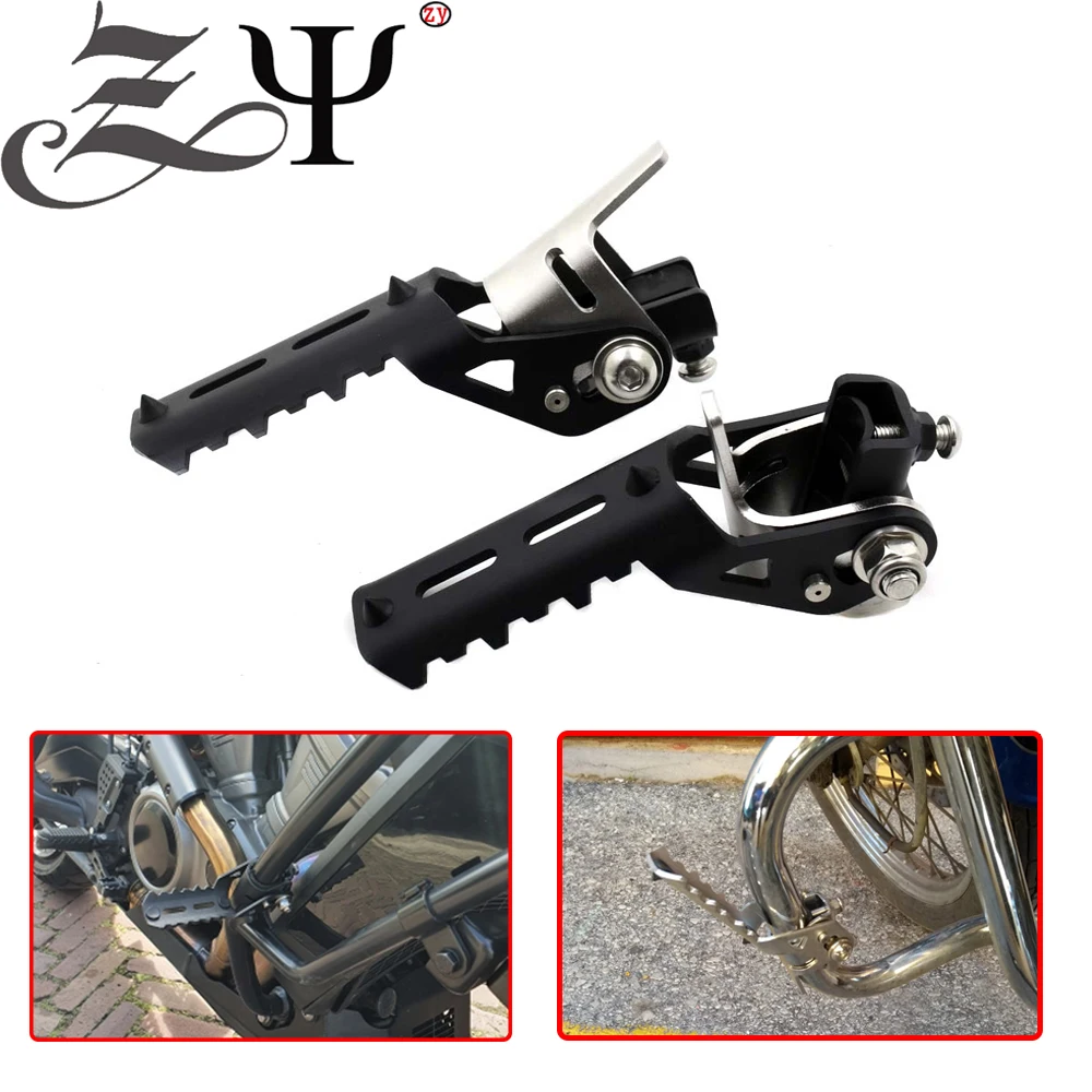 

For HARLEY PAN AMERICA 1250 PA1250 PANAMERICA1250 2020- Motorcycle Highway Front Foot Pegs Folding Footrests Clamps 22mm 25mm