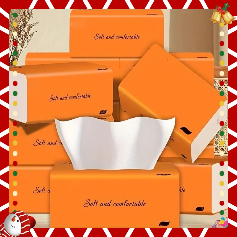 

Orange-packed Face Tissue, Suitable for Both Wet and Dry Use, Ideal for Dining and Hotel Environments Car Paper Towels