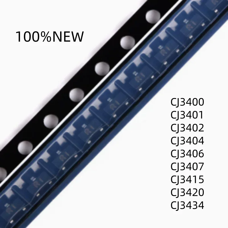 (100 Pieces) 100% New Cj3400 R0 Cj3401 R1 Cj3402 R2 Cj3404 R4 Cj3406 R6 Cj3407 3407 Cj3415 R15 Cj3420 R20 Cj3434 R34 Sot-23 Field Effect Transistor Chip Ic