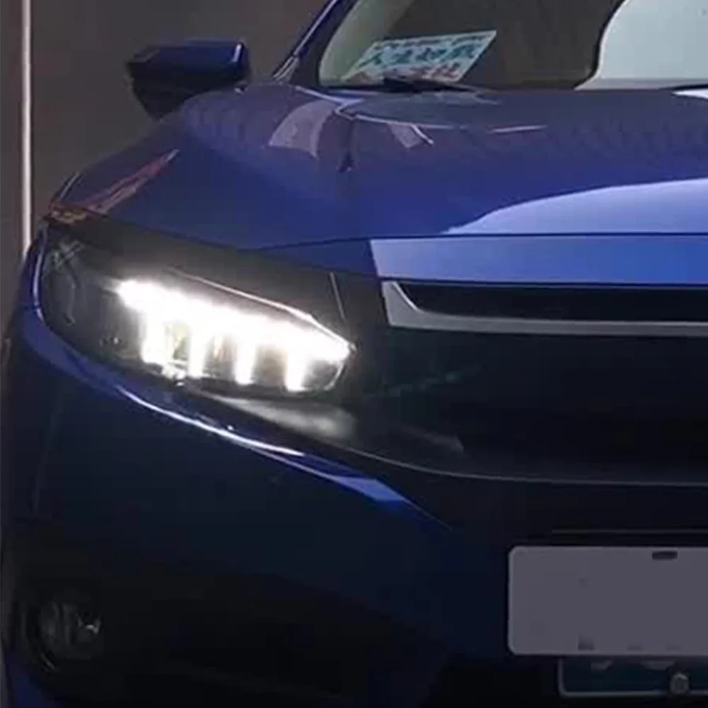 Car Lights for Civic X 10Th 2016-2021 Led Auto Headlights Assembly Upgrade Dragon Wing Style Blink Signal Front Lamp Accessories