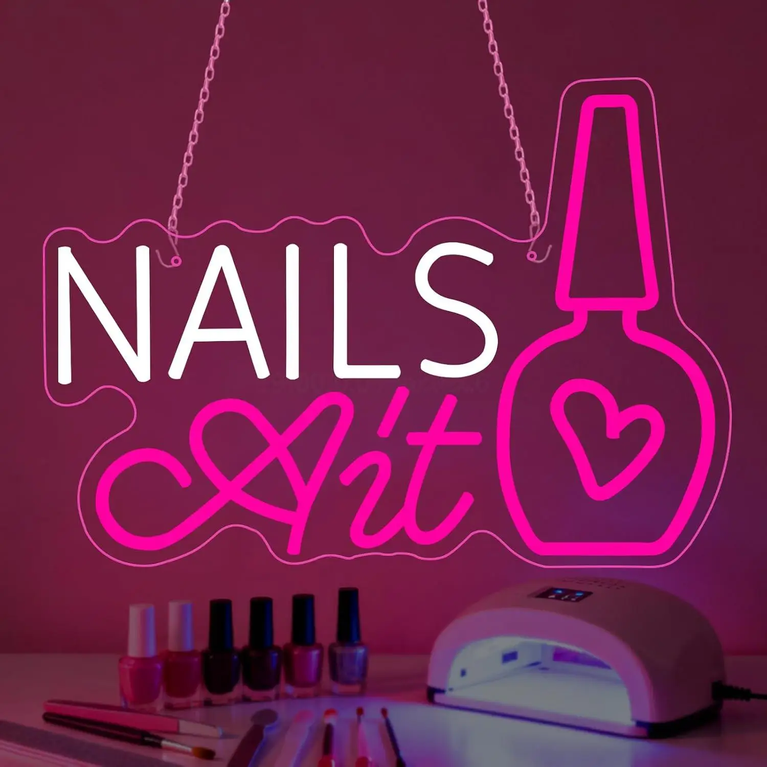 Nails Neon Sign Usb Powered Dimmable Lights For Nail Salon Beauty Shop Spa Studio Reception Interior Wall Decor Storefront Sign