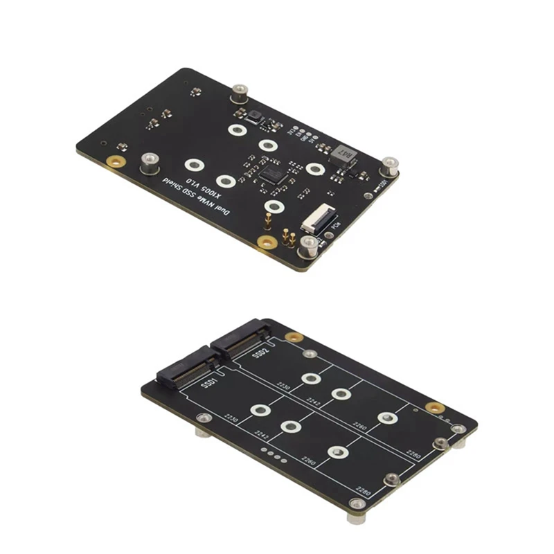 X1005 듀얼 NVME SSD 쉴드 Pcle에서 M.2 듀얼 SSD, 라즈베리 파이 5, Hailo-8 AI 가속기 지원