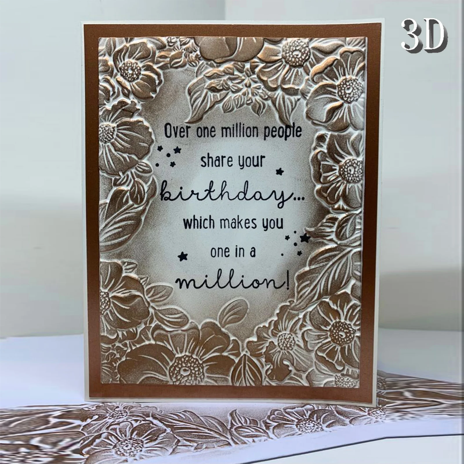 3D Embossed Folder - Flower Frame White Design Ideal for DIY Card Making and Scrapbook Making, Durable Plastic, Easy to Use to C