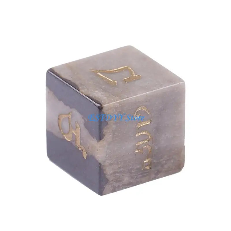 

G6DE Unique Natural Crystal Mult Sided Game Dices Round Corner Role Playing Dices 6 Sided Table Game Dices Smooth