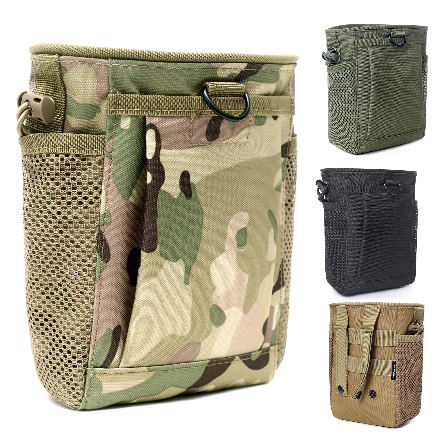 Tactical Molle Dump Pouch Magazine Recovery Pouch Drastring Ammo Bag Belt Utility Fanny Adjustable Airsoft Hunting Holster Bag