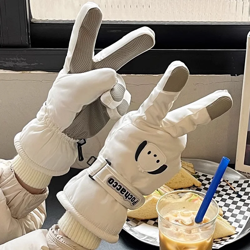 

New Ski Gloves For Men And Women For Winter Cycling Warm And Comfortable With Thick Velvet Cute Gifts For Students And Children
