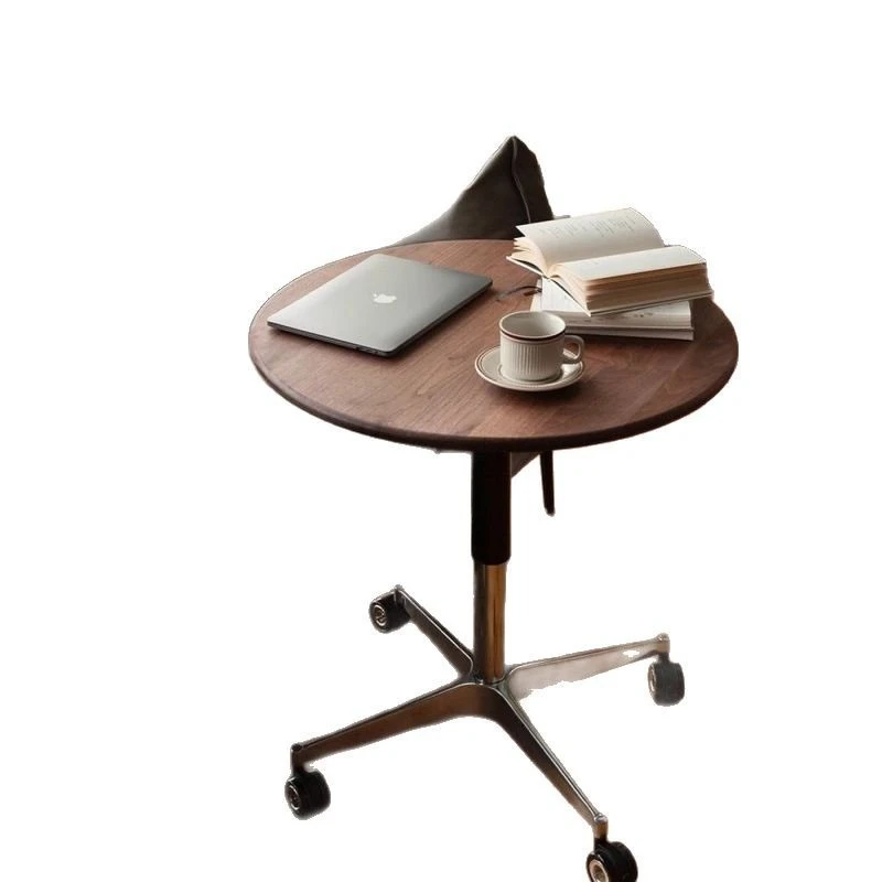 

Coffee table solid wood cherry wood walnut lifting side table round table mobile bedside living room