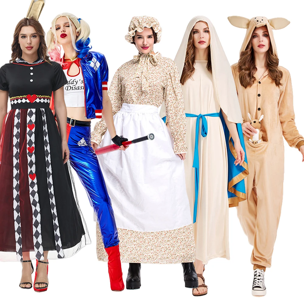 Disfraz de Halloween de Reina de corazones, ropa de juego de póker, Hada T S, Lobo y madre, Cosplay, ropa tradicional para mujer