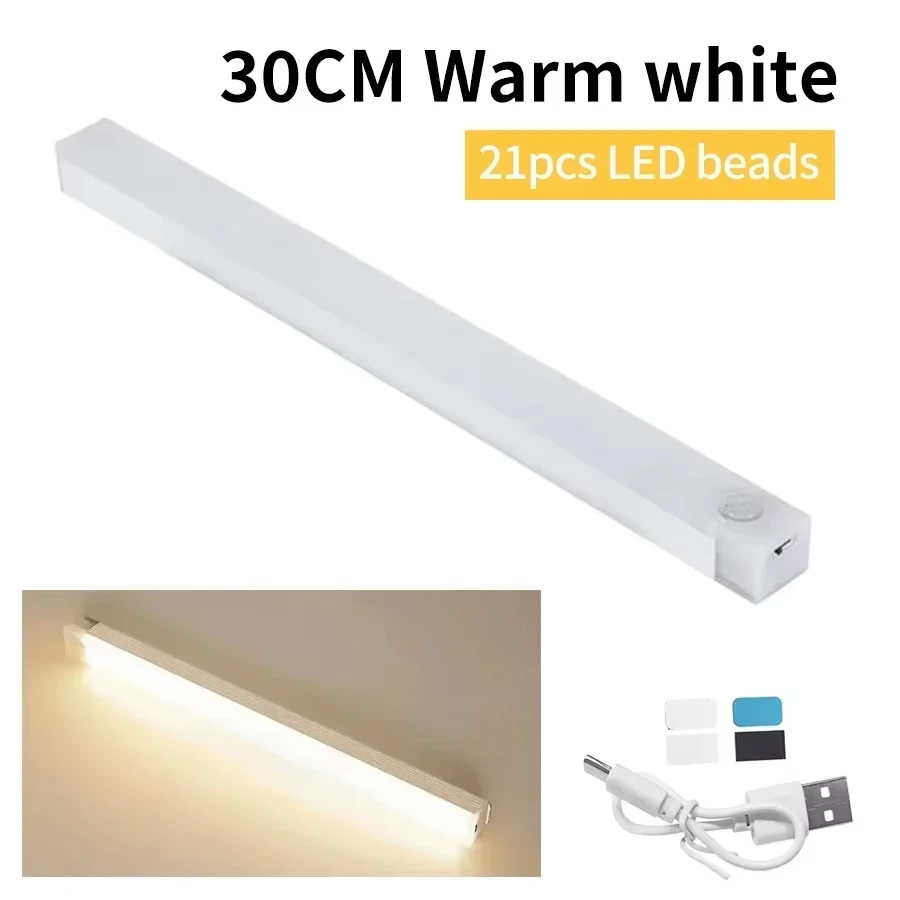 Draadloze LED-bewegingssensor Kastlamp USB Oplaadbaar Led-nachtlampje Kast Garderobe Magnetische lamp Onder achtergrondverlichting voor kamer
