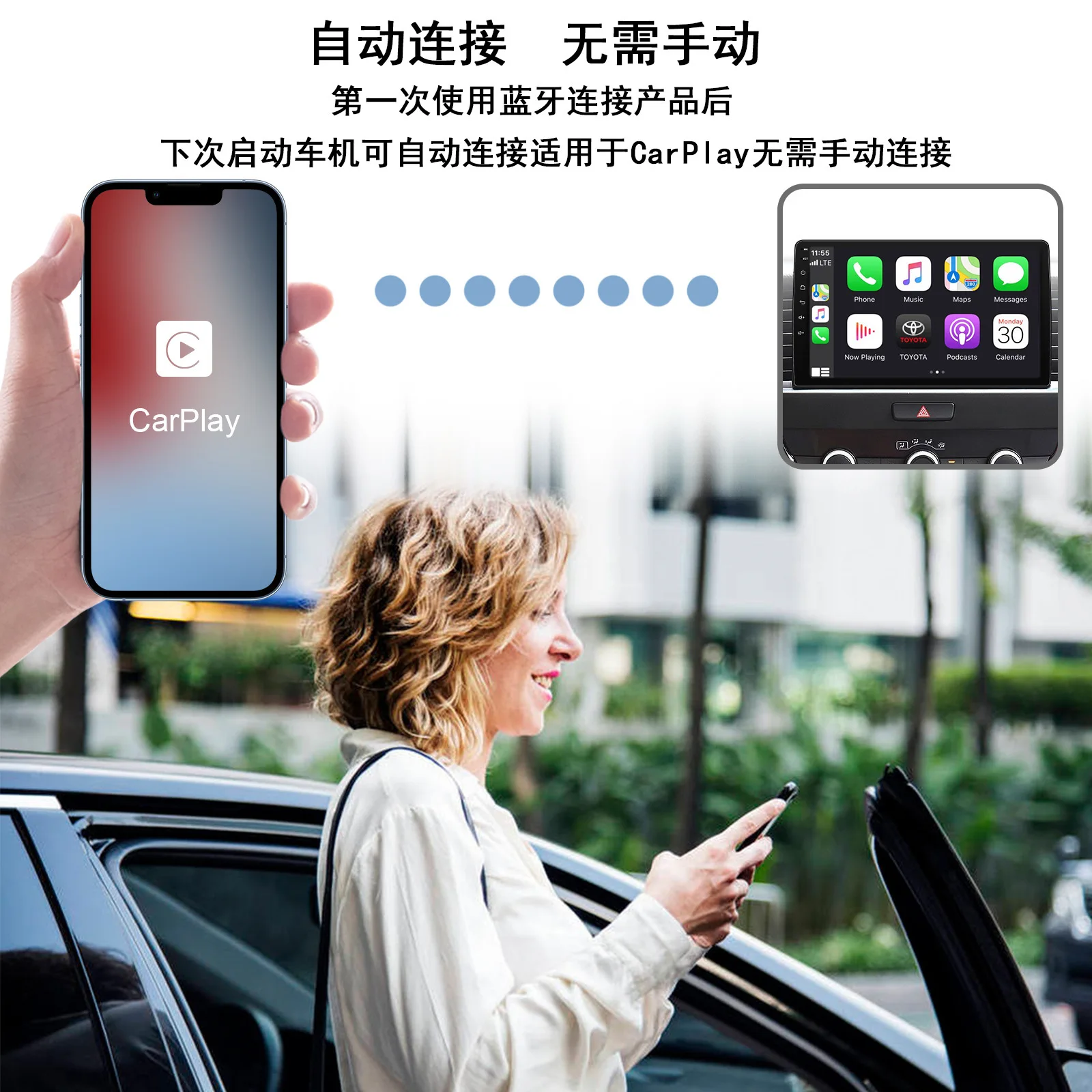 

Автомобильная навигация Android carplay, оригинальный автомобильный проводной к беспроводному модулю, автомобильный беспроводной Android Auto, подходит для Apple Carplay flat m