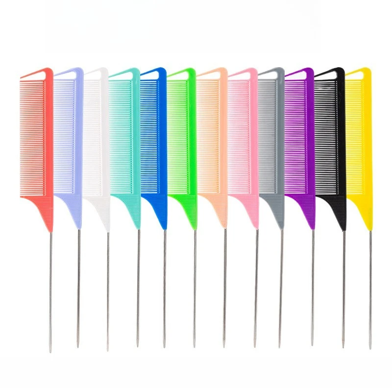 5PCS Plastic Rat Tail Hair Comb for Wig Styling, Hair Partition, Braiding & Highlighting, Salon Hair Dye Parting Tail Comb Hair