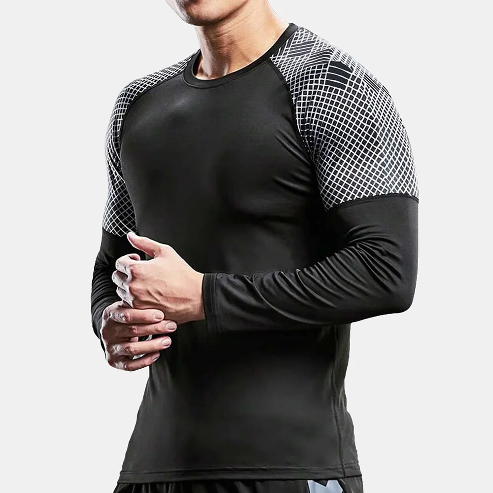 

New Spring and Autumn Fitness T-shirt for Men Long sleeved Quick Drying GYM Outdoor Sports Thin Top Training T-shirt Sportswear