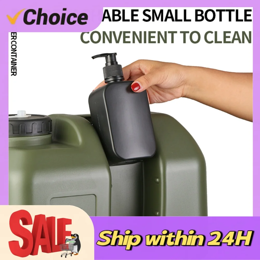 

20L Emergency Water Jug Large Capacity Portable Water Tank with Spigot & Hand Sanitizer Jar for Outdoor Fishing Picnic Hiking