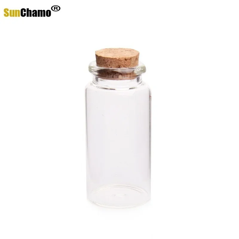 5pcs 30x60mm Empty Clear Glass Bottles Jars Vial with Cork Stopper for DIY Wish Message Sample Perfume Container 25ml