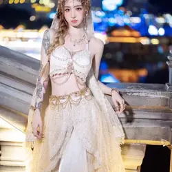 Western Regions Princess Cloak Exotic Style Flying Dance Dress Goddess Princess Han Element Travel Photography White Dress Set
