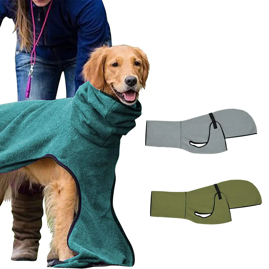 Soft And Convenient Dog Drying Coat Quick Drying And Absorbent Machine Washable Dog Bath Towel grey+4XL