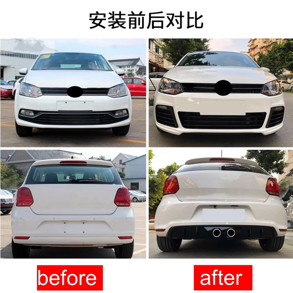 Para Volkswagen vw POLO 2018-2018 modificado sin pintar rejilla de parachoques trasero lámpara antiniebla labio trasero montaje de garganta