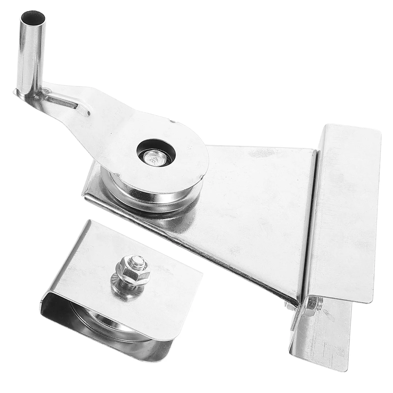 1Set Heavy Duty Stainless Steel Flagpole Pulley Kit Single Pulley System with Smooth Crank Handle for Flagpole Hardware Repair