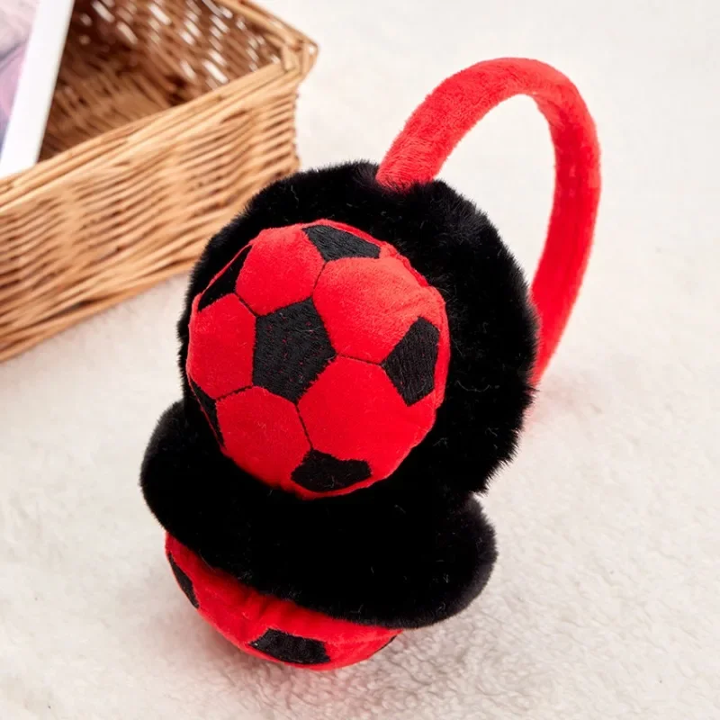 Kids Cute Children Football Earmuffs Winter Outdoor Travel Cold-proof Ear Caps Warmer Thickened Warm Ear Muffs for Baby Boy Girl