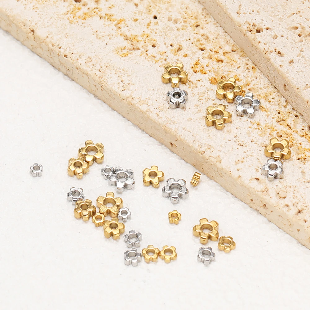 20 Stück Edelstahl-Blumen-Abstandsperlen für die Herstellung von Halsketten, Ohrringen, DIY-Schmuckzubehör, Armbändern und Zubehör. – Detail 5
