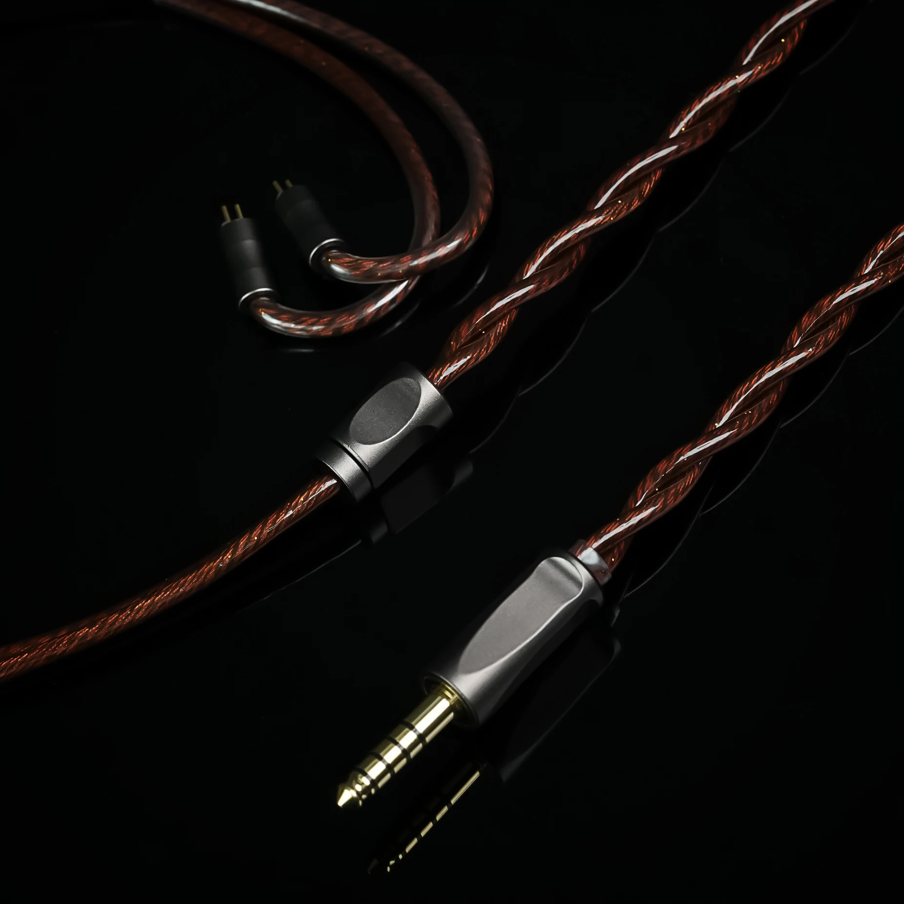 Trusted-50S iem cable Brown-Black Premium Earphone Cable Compatible with 0.78mm 2pin / MMCX / IE900 / Dual 3.5mm Connectors - Image 5