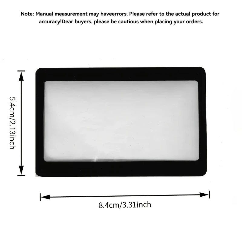 1Pc Portable Card-Sized Magnifying Glass–Ultra-Thin Pocket Magnifier for Reading Small Text,Receipts Fine Print,for Everyday Use