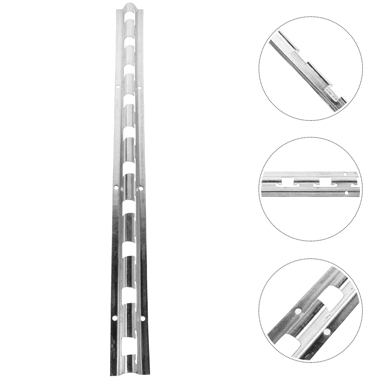 Strip Curtain Hanger Brackets for Business Owners to keep curtain stable Iron 45x3.8x2.4cm Silver Mounting Hardware