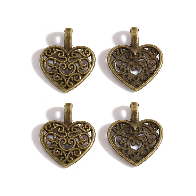 25 قطعة 5 اللون العتيقة الفضة اللون القلب Charms قلادة لصنع المجوهرات قلادة سوار ذاتي الصنع 18*14 مللي متر A83 #4