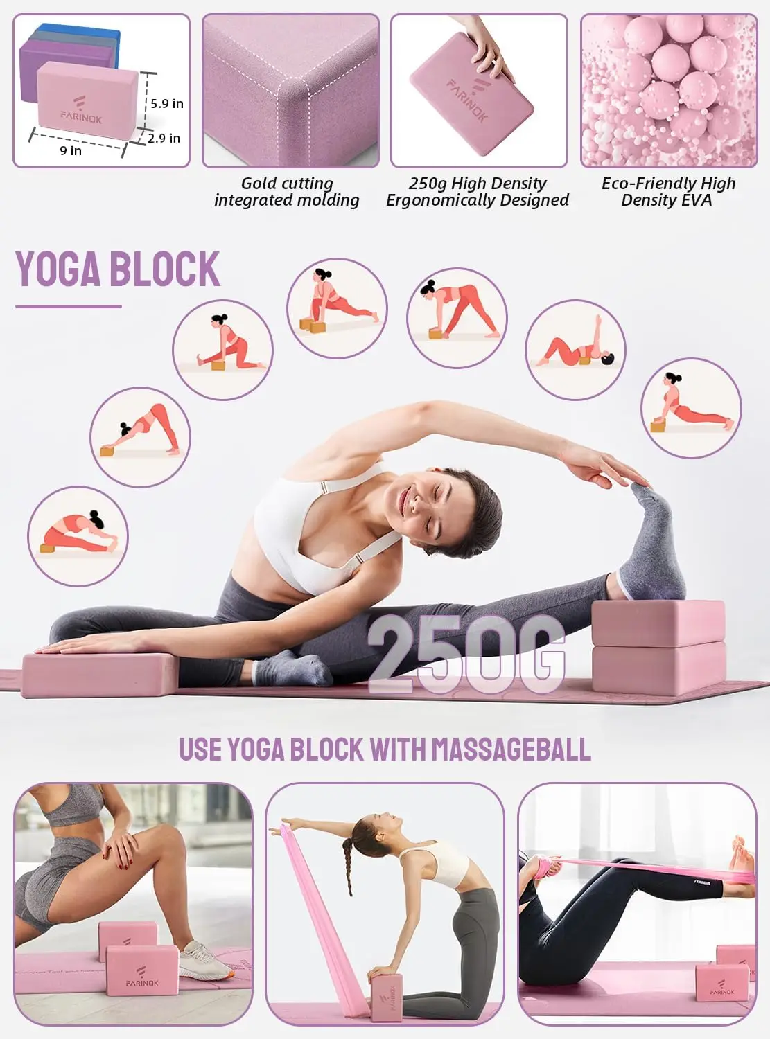 عالية الكثافة 1/3 سميكة إيفا اليوغا حصيرة مجموعة متعددة الحلقات حزام بيلاتيس ملحق الغنيمة المقاومة الفرقة مرساة الباب حمل Strap11 #3