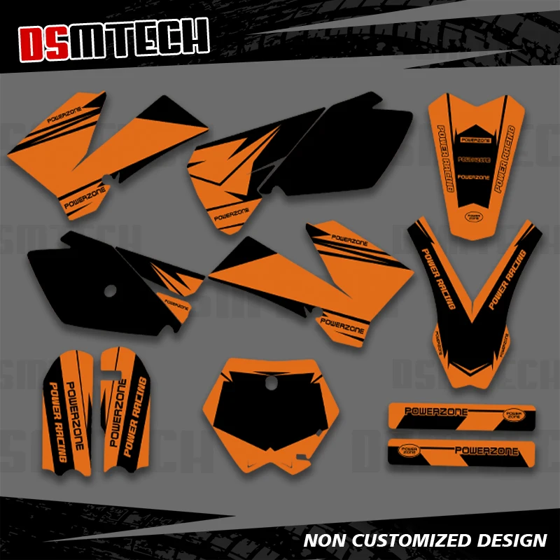 DSMTECH For KTM SX85 SX 85 2003 2004 2005 2006  2007-2012 Full Graphics Decals Stickers Motorcycle Background Custom Number 001