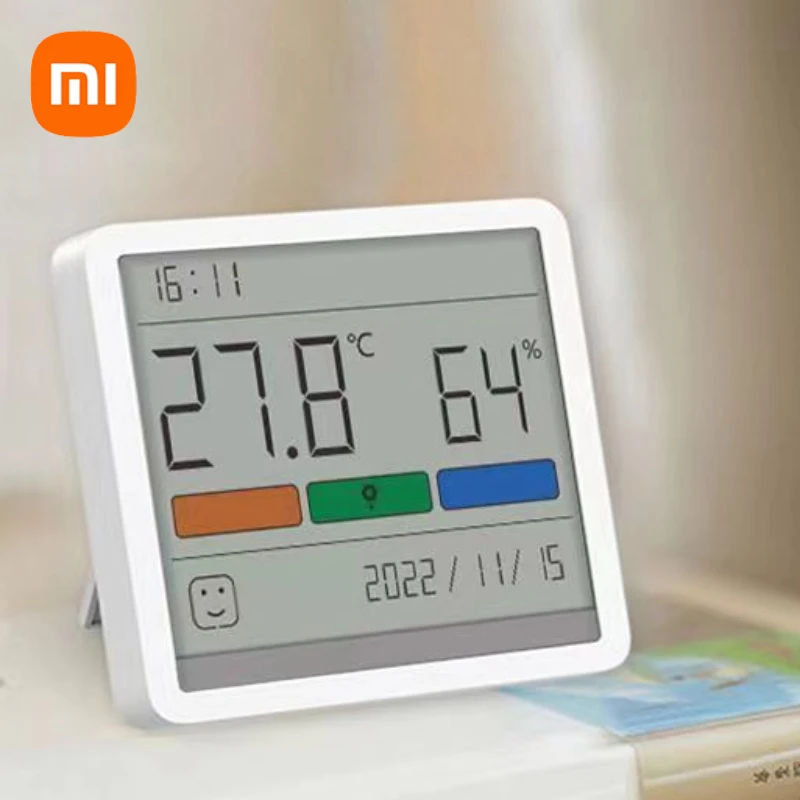 Xiaomi-duka Atuman Lcd Eletrônico Digital Temperatura Umidade Medidor Mini Relógio Sensor Higrômetro Interior