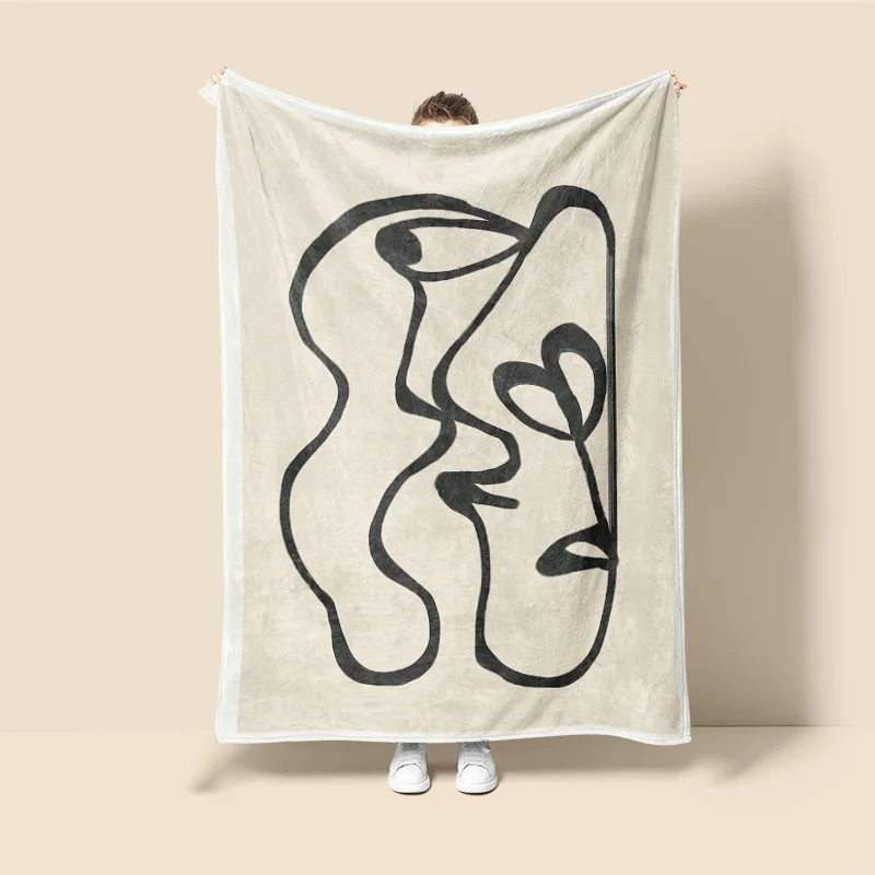 Scandinavian ins style Morandi blanket abstract geometric design anti-static dust Netroots with the same sofa cover blanket