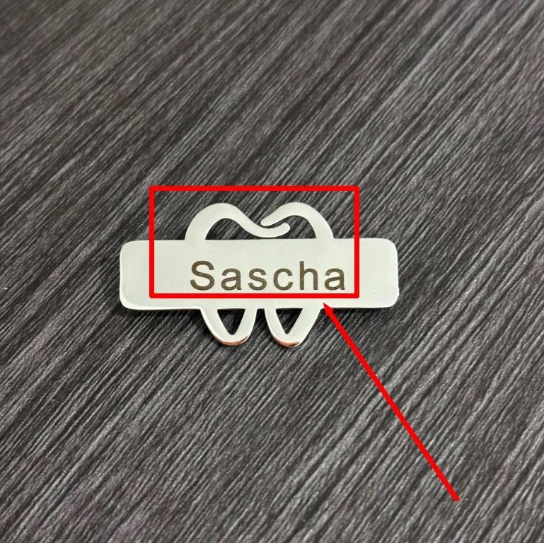New Temu stainless steel teeth brooch, doctor nurse brooch, DIY personalized carving name commemorative gift view 5