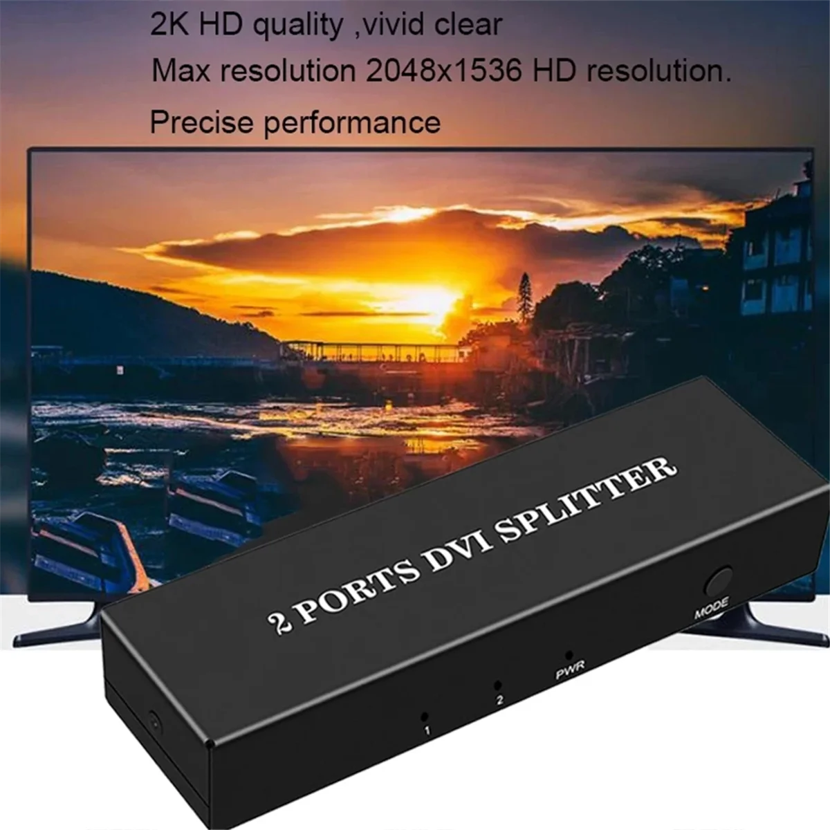 

【Price Drop】DVI Splitter 1X2 Switch Switcher Extender Adapter 1 DVI-D Input and 2 DVI-D Output Dual Display for Display Computer