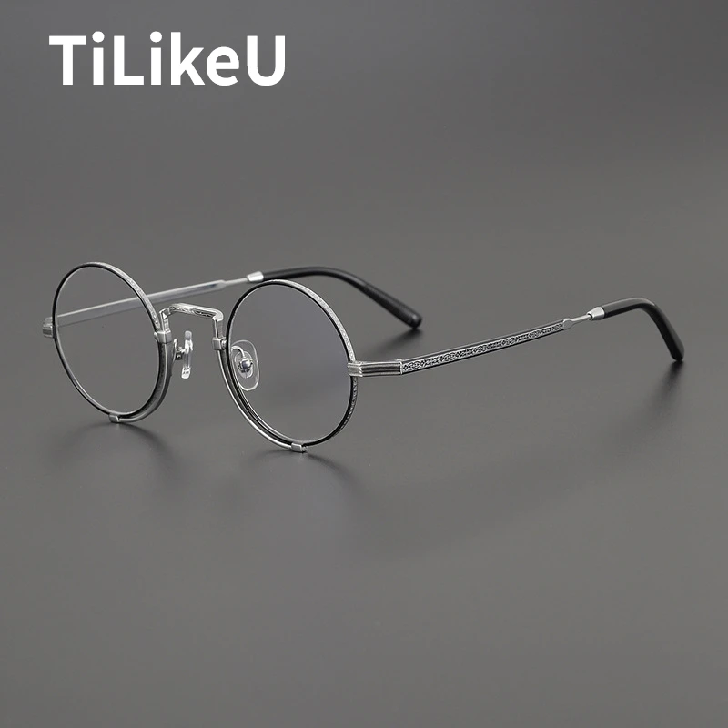 

Japanese Small Size Pure Titanium Round Eyeglass Frame Literary Men Women Luxury Optical Prescription Glasses Frame Eyewear 2024