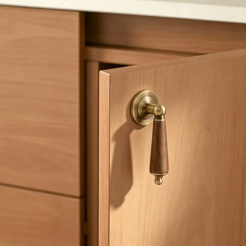 Modern Minimalist Walnut Pendant with Antique Style Drawer Handle, Cabinet Door Handle, Wardrobe Door Small Handle