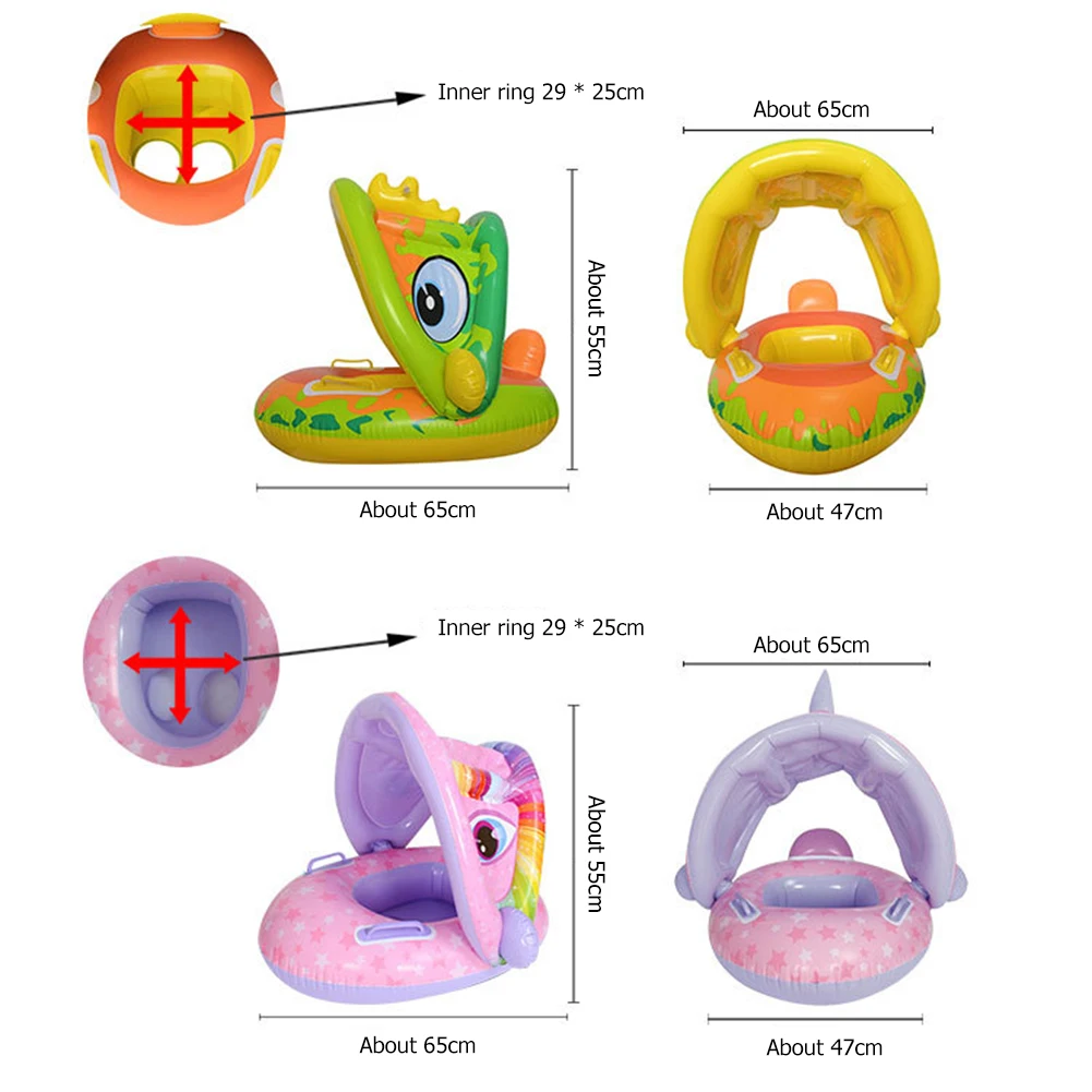 Baby Opblaasbare Zwemmen Ringen Zetel voor Kinderen Kinderen PVC Drijvende Zonnescherm Zwemmen Cirkel Zwembad Bad Strand Zwembad Accessoires